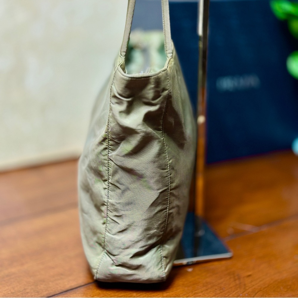 Authentic Prada Green Nylon Geometric Handbag. - image 2